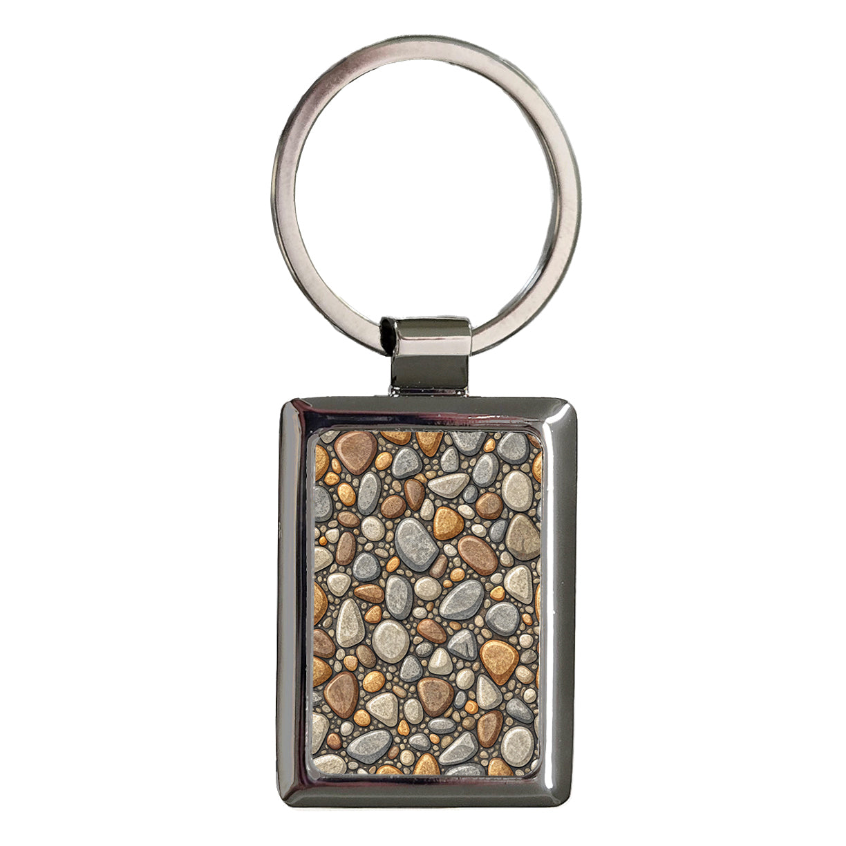 Gravel Rocks Background Rectangle Metal Keychain