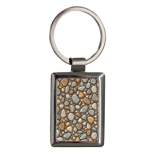 Gravel Rocks Background Rectangle Metal Keychain