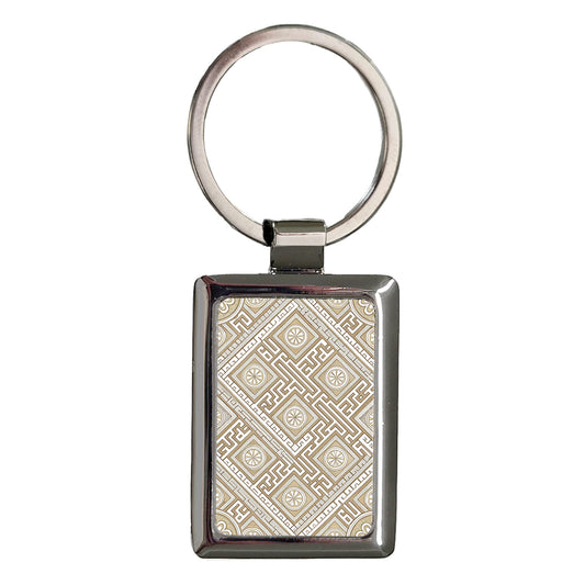 Greek Key Pattern Background Rectangle Metal Keychain