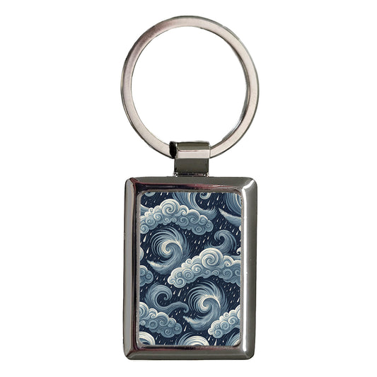 Hurricane Stormy Background Rectangle Metal Keychain