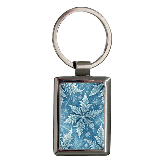 Icy Crystallize Background Rectangle Metal Keychain