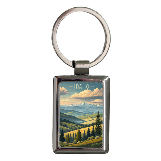 Idaho State Beautiful Scene Rectangle Metal Keychain