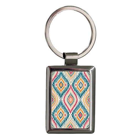 Ikat Lovely Background Rectangle Metal Keychain