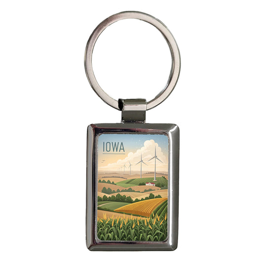 Iowa State Beautiful Scene Rectangle Metal Keychain