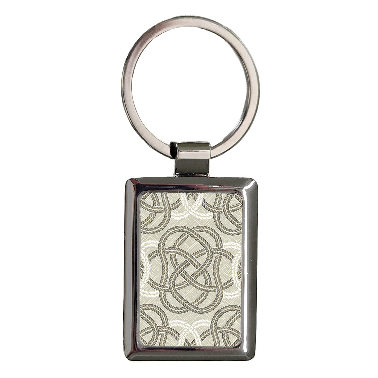 Knots Background Rectangle Metal Keychain