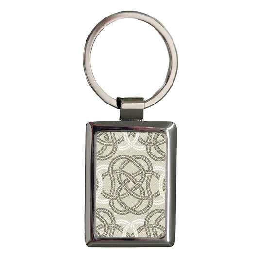 Knots Background Rectangle Metal Keychain