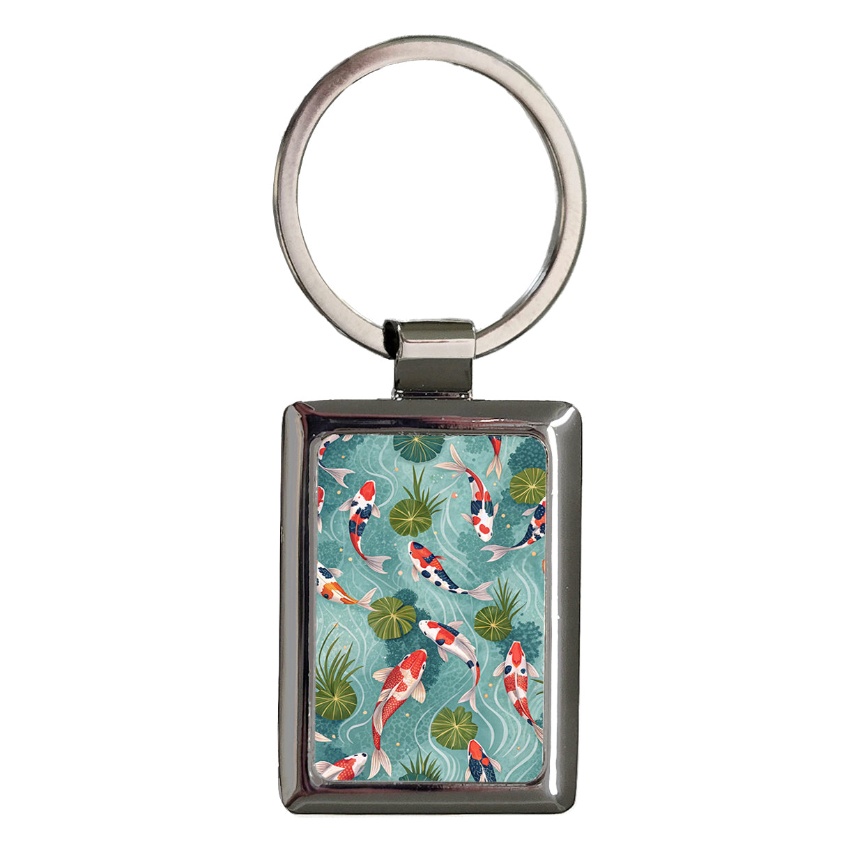 Lots Of Koi Fish Background Rectangle Metal Keychain