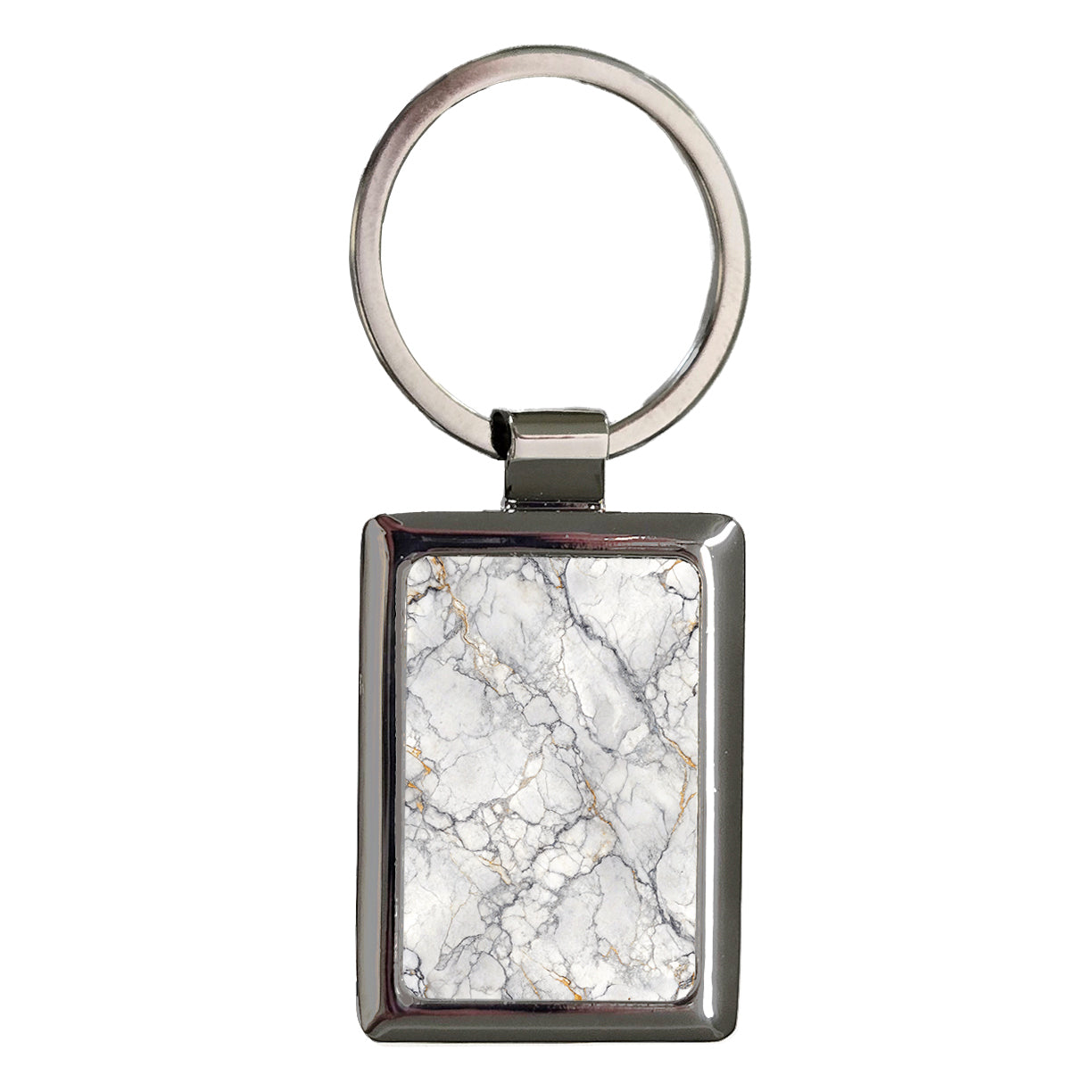 Marble Painting Background Rectangle Metal Keychain