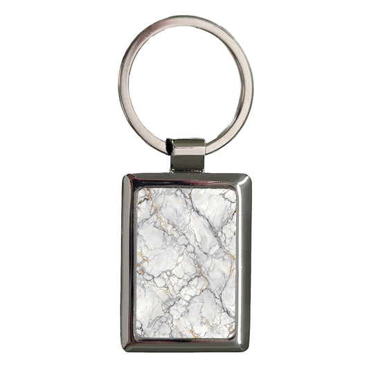 Marble Painting Background Rectangle Metal Keychain