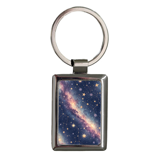 Milky Way Stars Space Beautiful Rectangle Metal Keychain