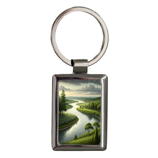 Mississippi State Beautiful Scene Rectangle Metal Keychain