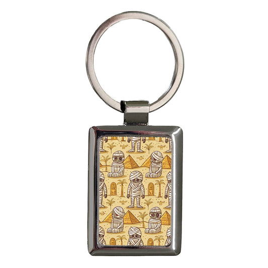 Mummy Mummies Background Rectangle Metal Keychain