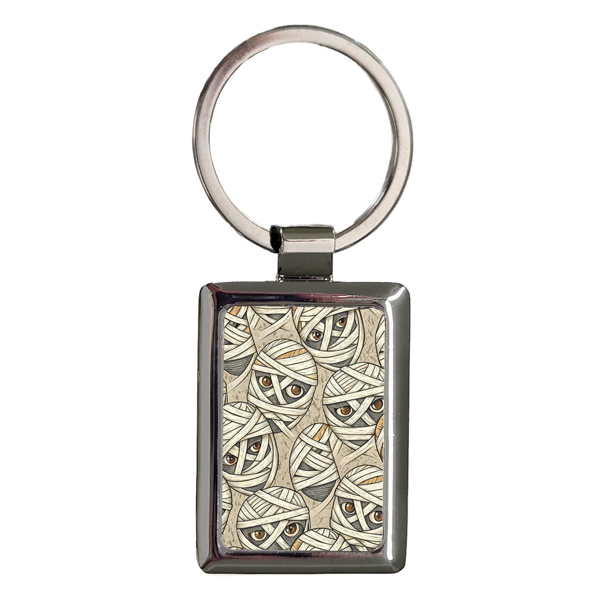 Mummy Wrap Background Halloween Rectangle Metal Keychain