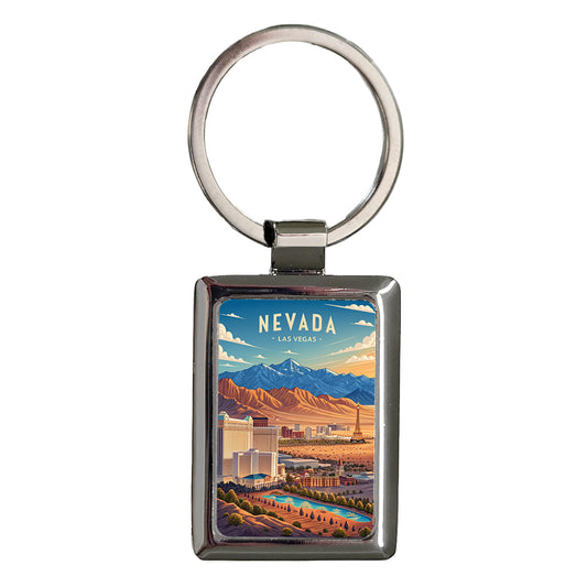 Nevada Las Vegas Beautiful Scene Rectangle Metal Keychain