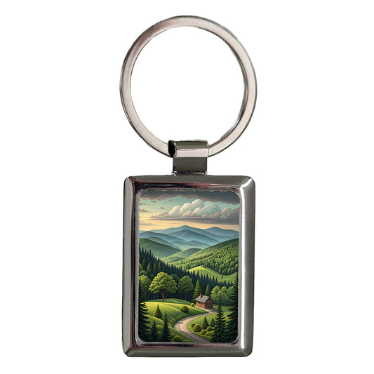 New Hampshire State Beautiful Scene Rectangle Metal Keychain