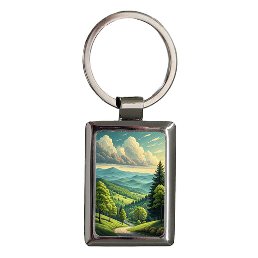 North Carolina State Beautiful Scene Rectangle Metal Keychain