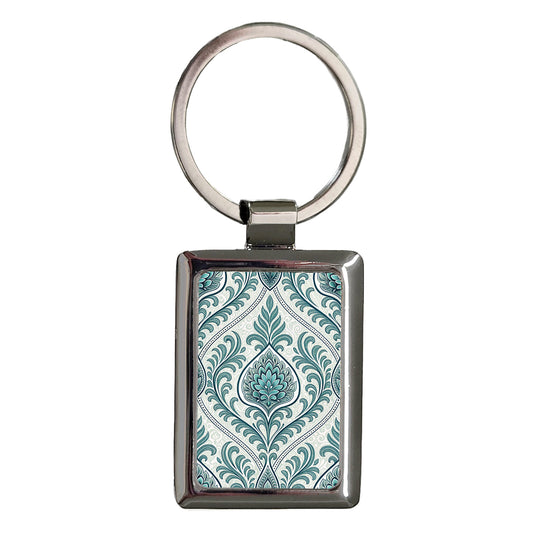 Ogee Pattern Background Rectangle Metal Keychain
