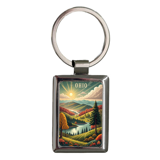 Ohio State Beautiful Scene Rectangle Metal Keychain