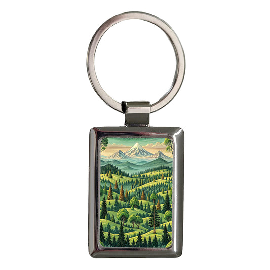 Oregon State Beautiful Scene Rectangle Metal Keychain