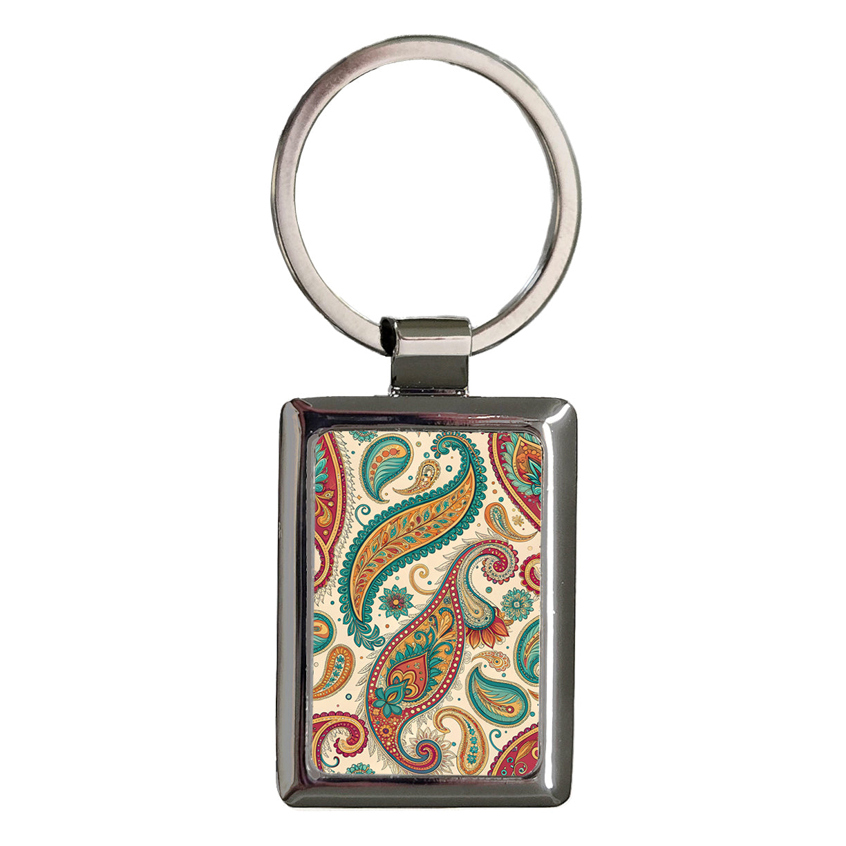 Paisley Pattern Cute Background Rectangle Metal Keychain