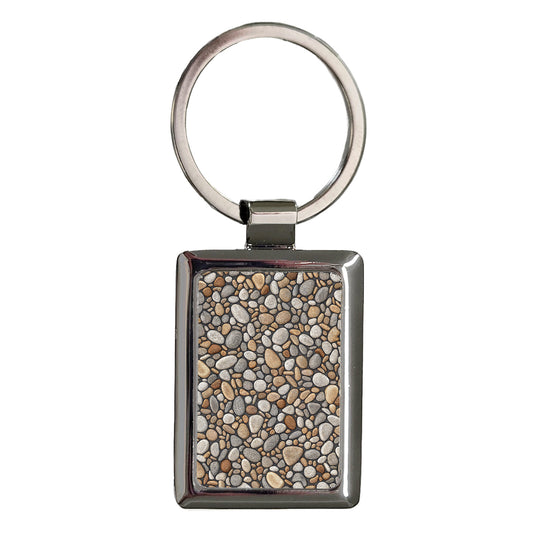 Pea Gravel River Rock Background Rectangle Metal Keychain