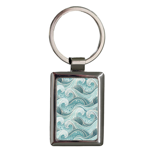Ripples Surf Waves Rectangle Metal Keychain