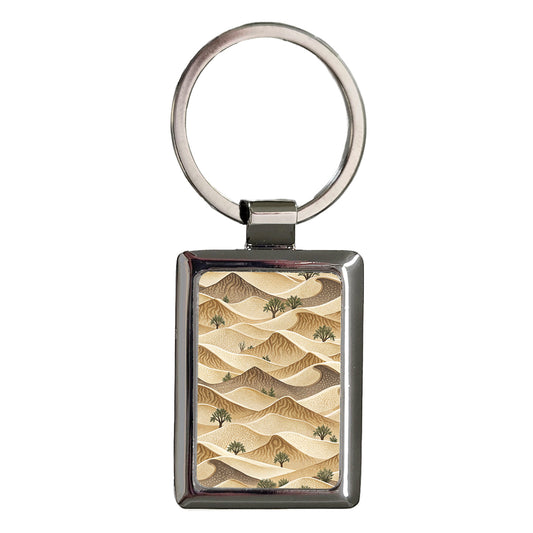 Sand Dunes Background Rectangle Metal Keychain