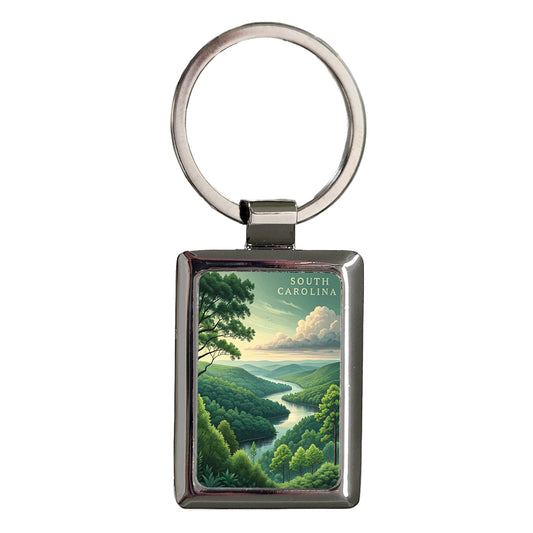 South Carolina State Beautiful Scene Rectangle Metal Keychain
