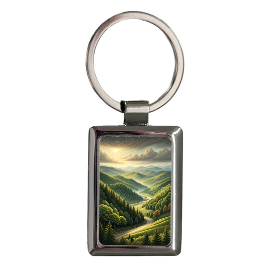 Tennessee State Beautiful Scene Rectangle Metal Keychain