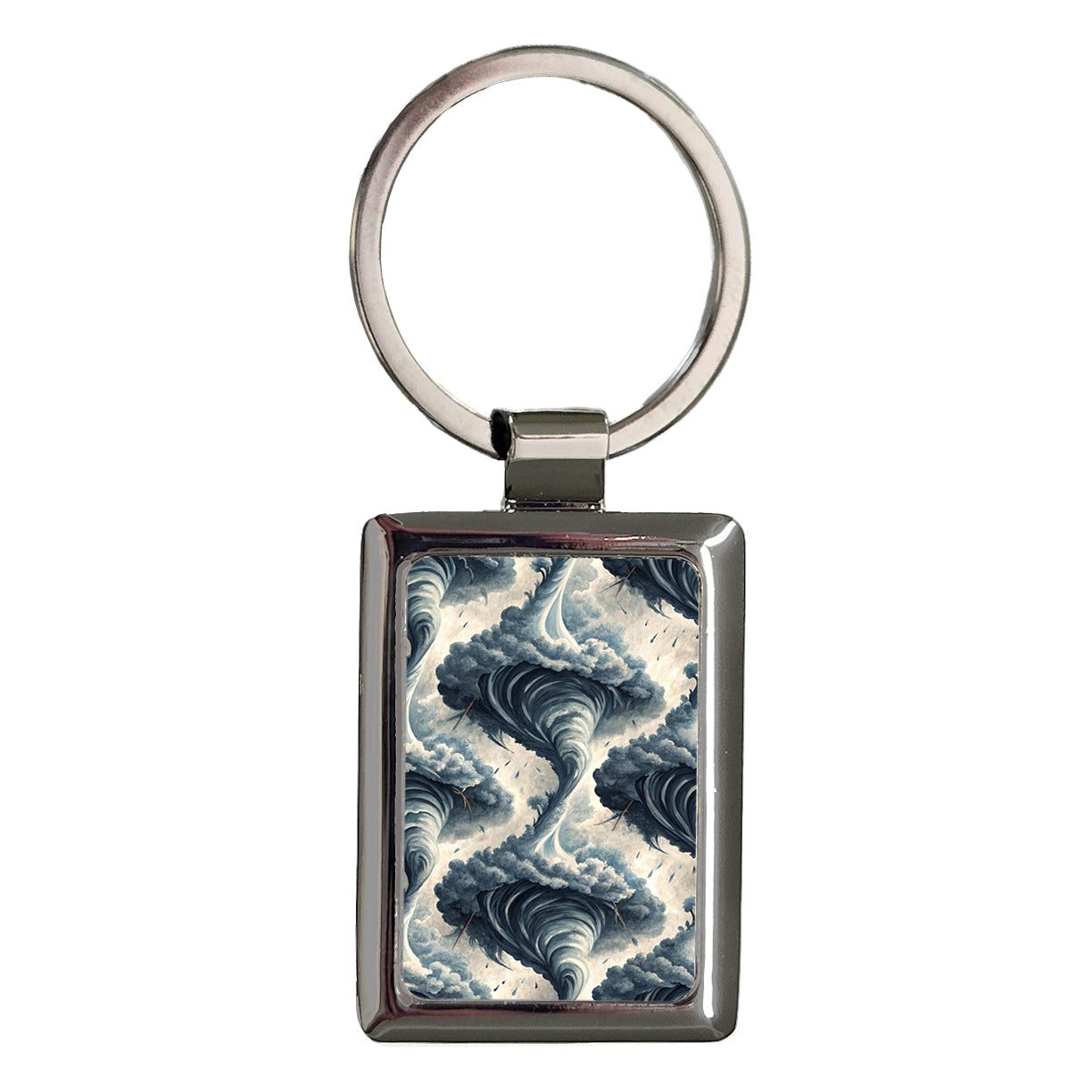 Tornados Background Rectangle Metal Keychain