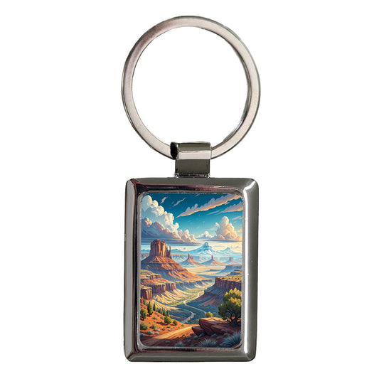 Utah State Beautiful Scene Rectangle Metal Keychain