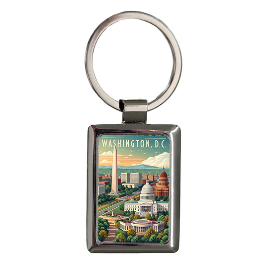 Washington D.C. Beautiful Scene Rectangle Metal Keychain
