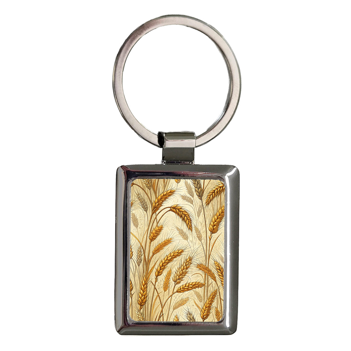 Wheat Background Rectangle Metal Keychain