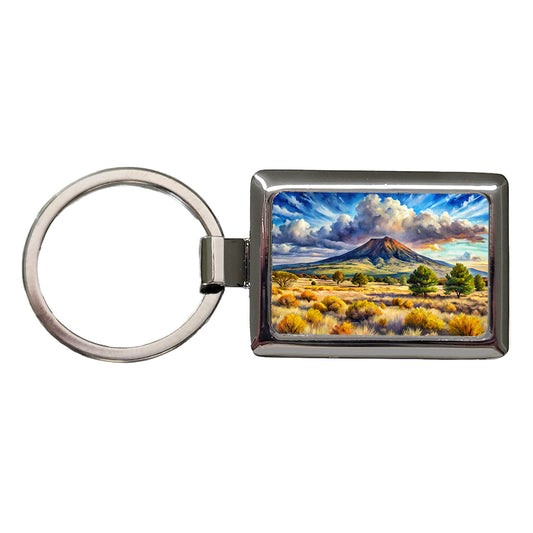 Capulin Volcano National Monument New Mexico Watercolor Style Rectangle Metal Keychain