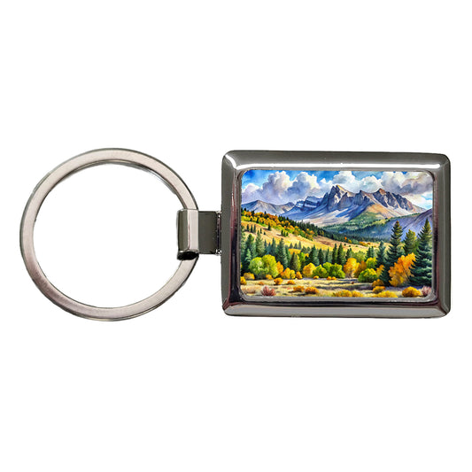 Great Basin National Park Nevada Watercolor Style Rectangle Metal Keychain