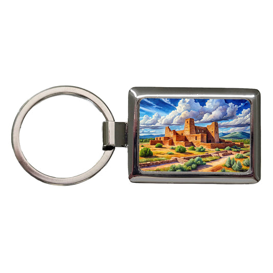 Salinas Pueblo Missions National Monument New Mexico Watercolor Style Rectangle Metal Keychain