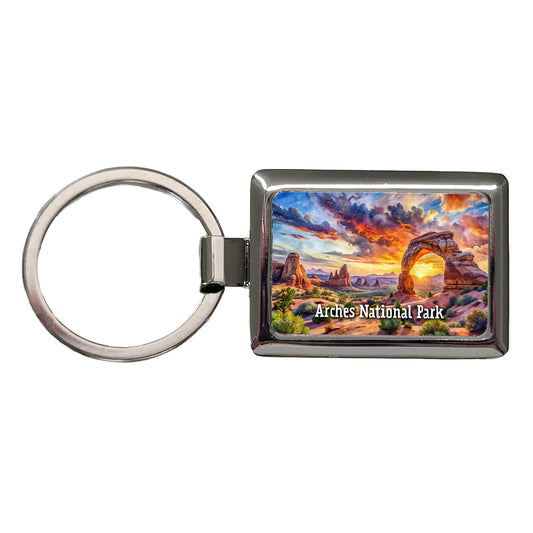 Arches National Park Utah Rectangle Metal Keychain