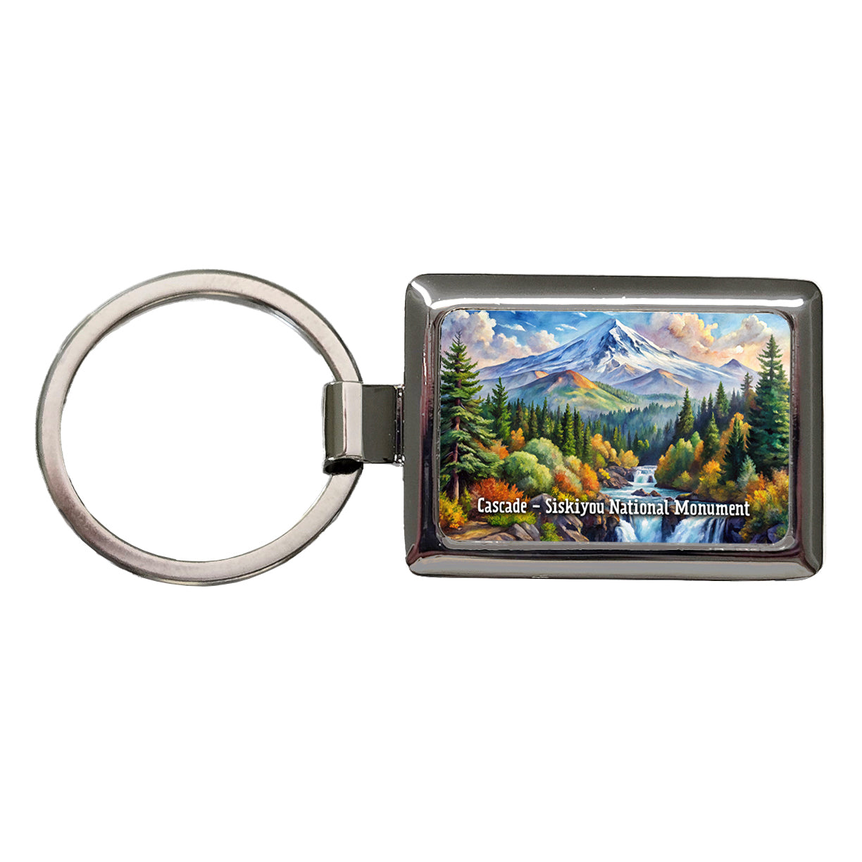 Cascade - Siskiyou National Monument California, Oregon Rectangle Metal Keychain