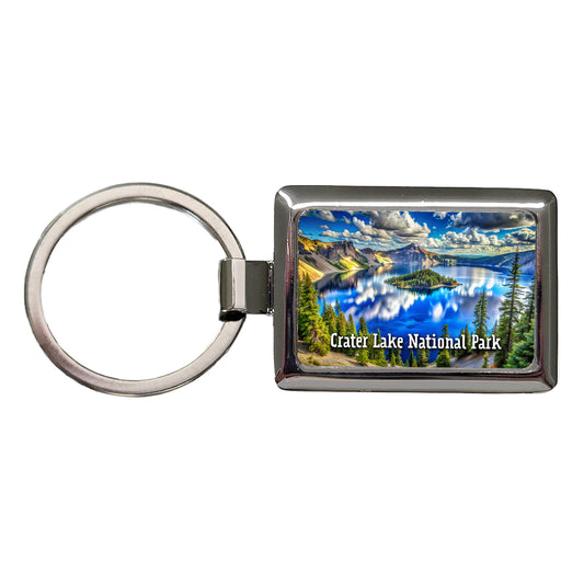 Crater Lake National Park Oregon Rectangle Metal Keychain