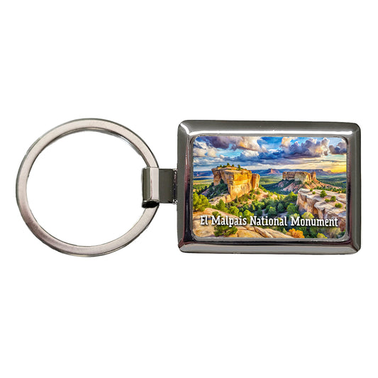 El Malpais National Monument New Mexico Rectangle Metal Keychain
