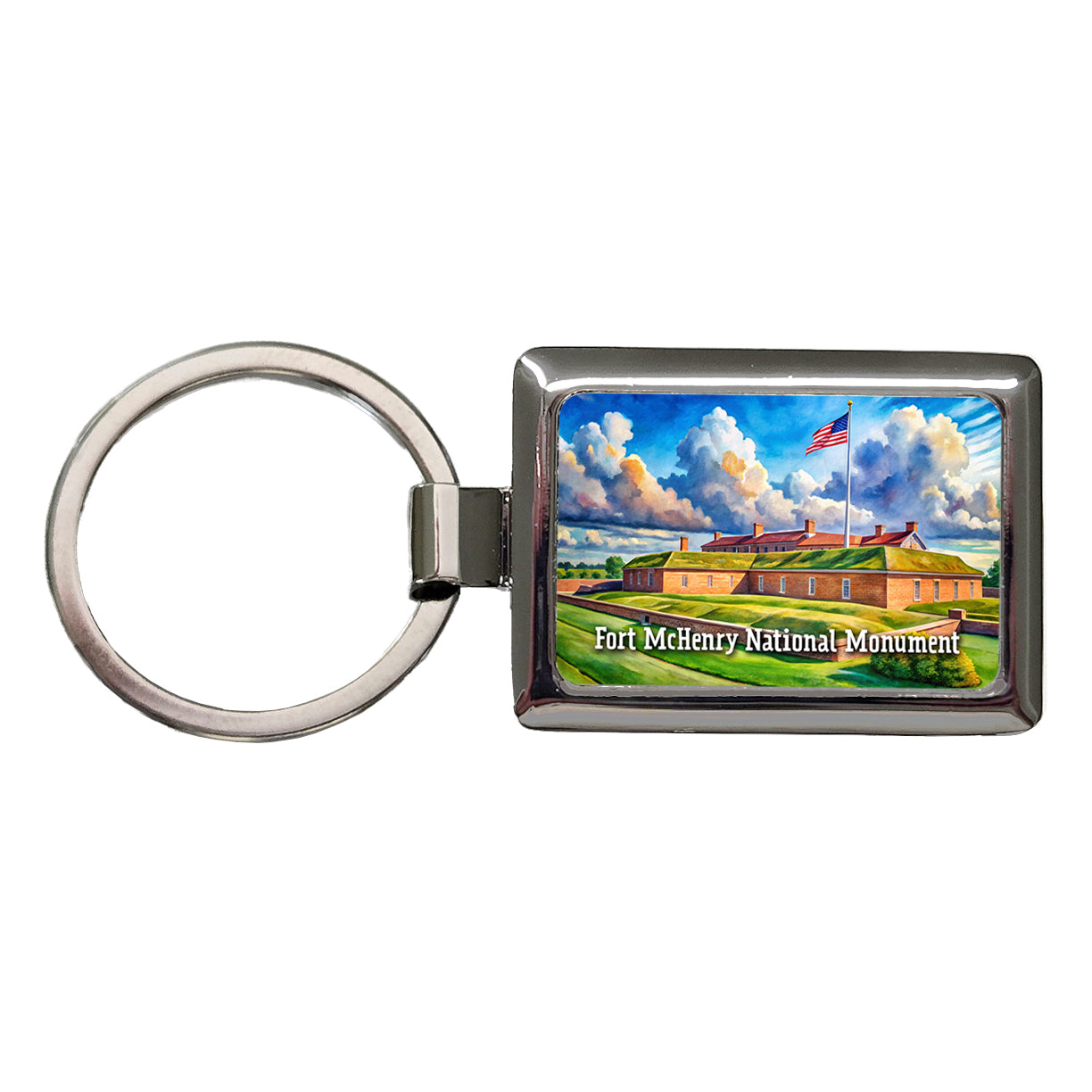 Fort McHenry National Monument Maryland Rectangle Metal Keychain