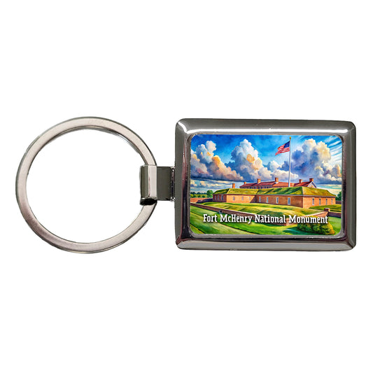 Fort McHenry National Monument Maryland Rectangle Metal Keychain