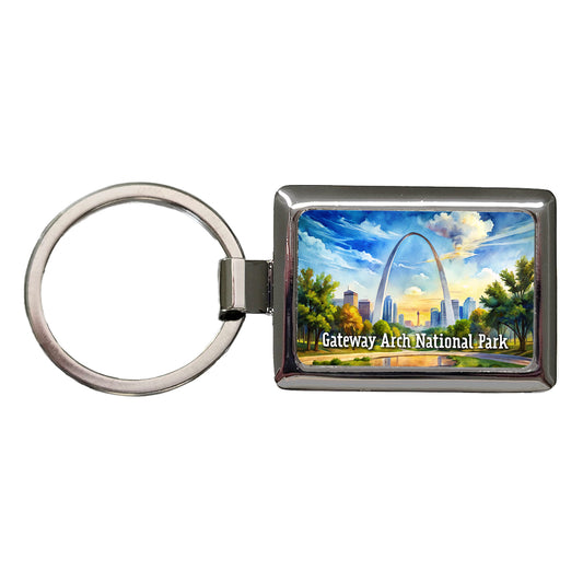 Gateway Arch National Park Missouri Rectangle Metal Keychain