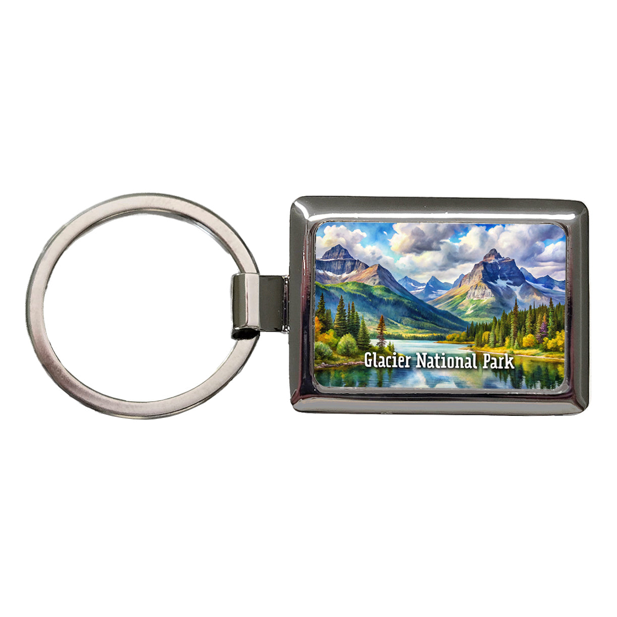 Glacier National Park Montana Rectangle Metal Keychain