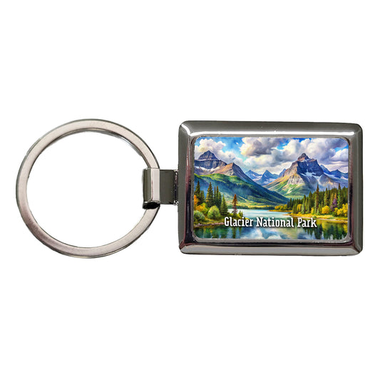 Glacier National Park Montana Rectangle Metal Keychain
