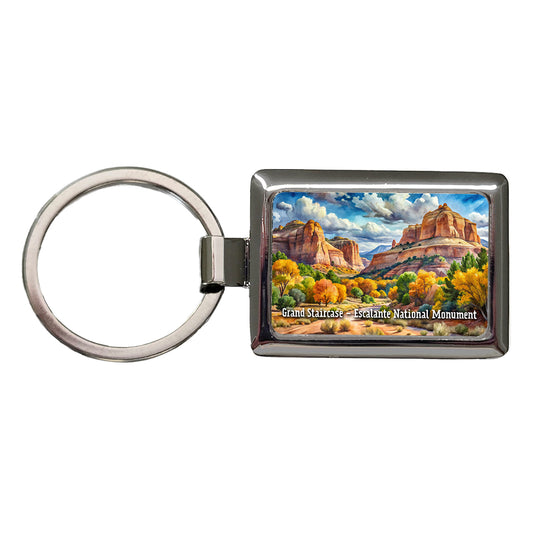 Grand Staircase - Escalante National Monument Utah Rectangle Metal Keychain