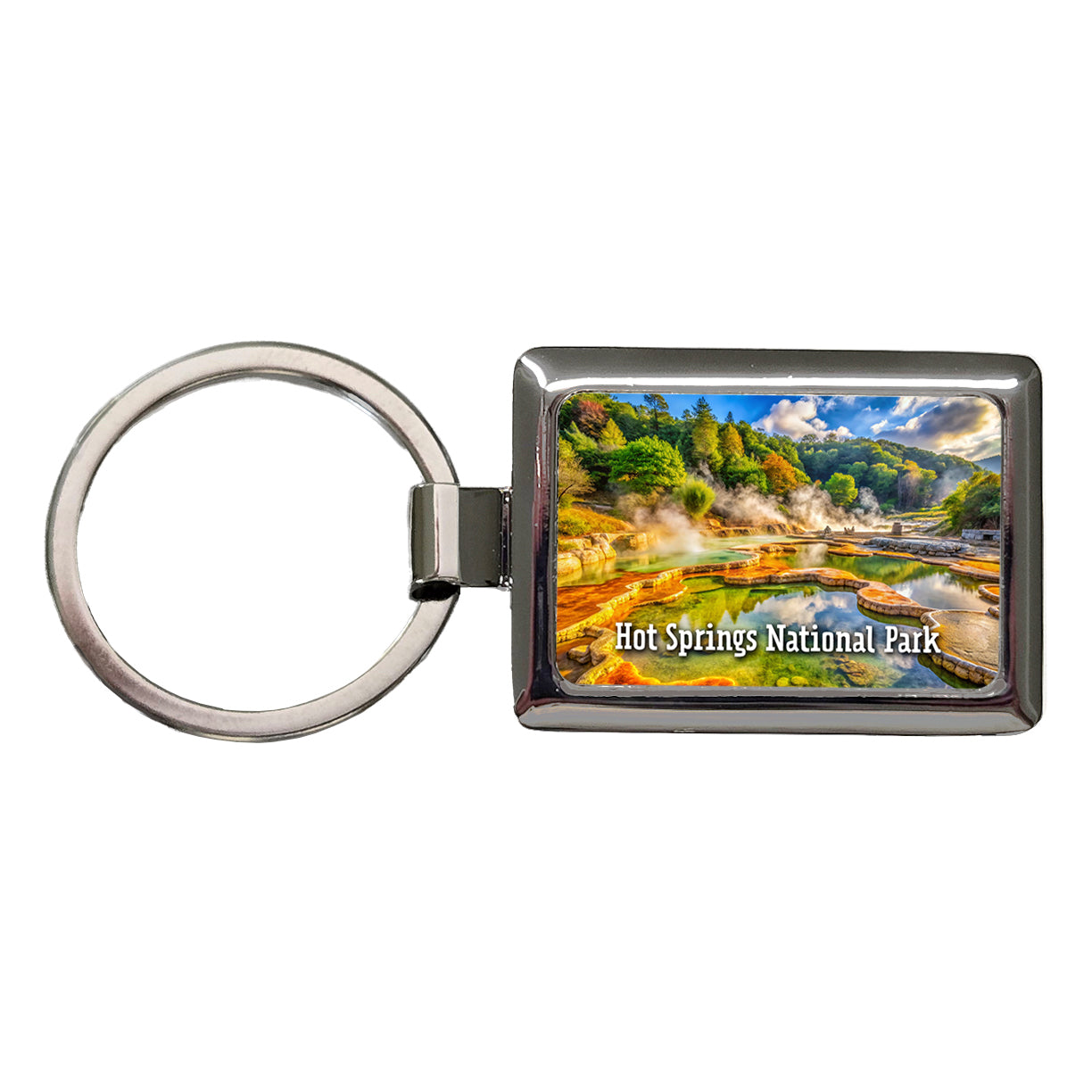 Hot Springs National Park Arkansas Rectangle Metal Keychain