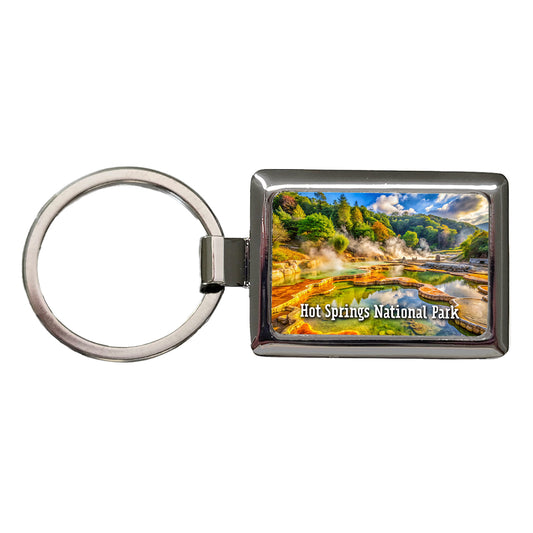Hot Springs National Park Arkansas Rectangle Metal Keychain