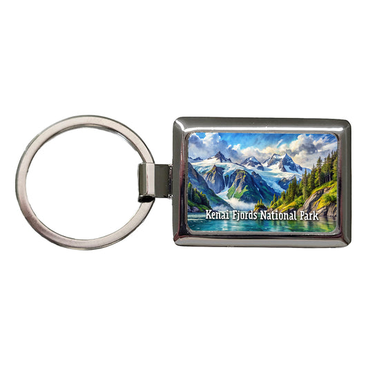 Kenai Fjords National Park Alaska Rectangle Metal Keychain