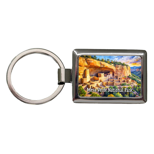 Mesa Verde National Park Colorado CO Rectangle Metal Keychain